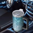 thumbnail image 6 of 40oz Tumbler with Handle and Straw, Vacuum Insulated Stainless Steel Travel Mug, Fits Car Cup Holder, Ice Crystal Print, 6 of 6