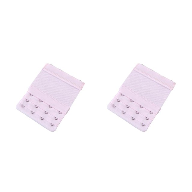 Wweixi Extension Strap Bra Extender Breathable 3 Rows 3 Hook Women Accessories Adjustable Lengthened Band Lingerie Intimates pink 2Set