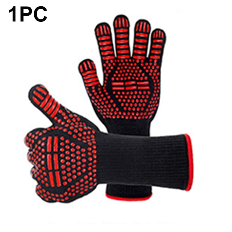 932°F Silicone Extreme Heat Resistant Cooking Oven Mitt BBQ Hot Grilling Gloves
