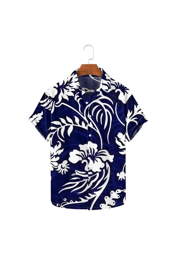 Hawaiian Shirt for Men Big and Tall Short Sleeve Floral Button Down Shirt Tropical Hawaiian Shirts Casual Vacation Beach Shirt S-5XL