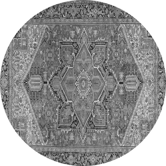 Ahgly Company Indoor Round Persian Gray Traditional Area Rugs, 7' Round