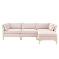 thumbnail image 3 of Sectional Sofa Set, Velvet, Pink, Modern Contemporary Urban Design, Living Lounge Room Hotel Lobby Hospitality, 3 of 10