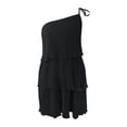 thumbnail image 2 of Gibobby Vestido Causal para Mujer de Verano Elegante vestido de pastel en capas múltiples con hombros descubiertos para las vacaciones de las mujeres hasta la (Negro,CH), 2 of 5