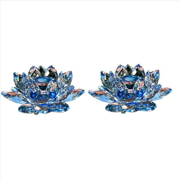 2X e Estatuilla de Flor de de Cristal DecoracióN de Boda de San ValentíN ColeccióN de de Vidrio Pisapapeles Adornos de Mesa Regalo de Recuerdo