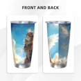 thumbnail image 3 of Fotbe Blue Sky Winged Cat Pattern 20 oz Tumbler Stainless Steel Vacuum Insulated Coffee Ice Cup Double Wall Travel Flask Leak-proof Coffee Cup-Straw Three-piece Set, 3 of 8