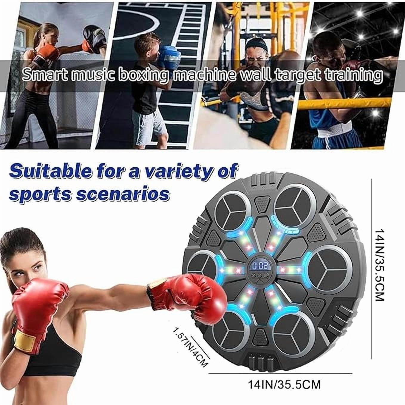 RKXQT 2025 Music Boxing Machine for Kids, Smart Bluetooth Music Punching Machine Wall Mounted with Boxing Gloves, Maquina de Boxeo Musical Pared, Music Punch Target Workout Equipment