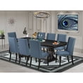 thumbnail image 3 of Luxe by East West Furniture 9 piece dining table set of a wooden table and 8 Linen Fabric upholstered chairs, 3 of 6