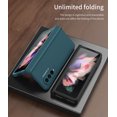 thumbnail image 4 of Allytech Z Fold 3 Case, Galaxy Z Fold 3 Case, Hard PC with Hinged Designed Shockproof Full Protection Bumper Anti-scratch Drop Absorption Case Cover for Samsung Galaxy Z Fold 3 2021, Cyan, 4 of 9