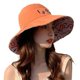 thumbnail image 1 of Sombrero de pescador para mujer Reversible: Sombrero de pesca con letras bordadas Sombrero de safari Sombrero para el sol, 1 of 6