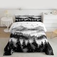thumbnail image 2 of Homewish Winter Jungle 3 Pieces Queen Comforter Set for Teenagers Adults,Mountain Woodland Ultra Soft Bedding Sets,Abstract Gradient Black Bedding Comforter Set Breathable, 2 of 8