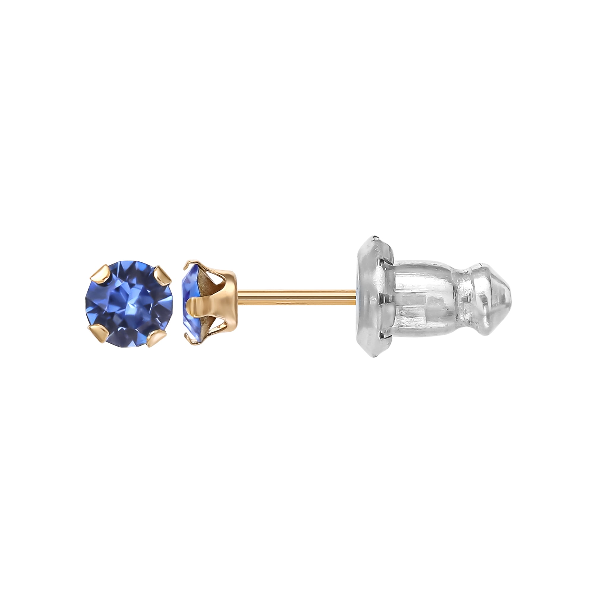 Brilliance Fine- Girl’s/Tween 14K Yellow Gold September Crystal Stud Earrings