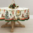 thumbnail image 2 of Round Christmas Tablecloth 60 x 60in,Christmas Tree Elk Holiday Decoration Table Cloth,Polyester Waterproof and Wrinkle-Resistant Durable Christmas Tablecloth for Kitchen,Winter and Home Decor, 2 of 6