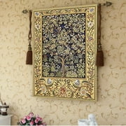 Tree of Life Woven Wall Tapestry WIlliam Morris Blue Woven Wall hanging Small Size 35 inches by 27 inches Wall Decor
