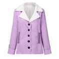thumbnail image 3 of coats for women winter sale Women Plus Size Winter Warm Composite PlushButton Lapels Jacket Outwearcoat, 3 of 6
