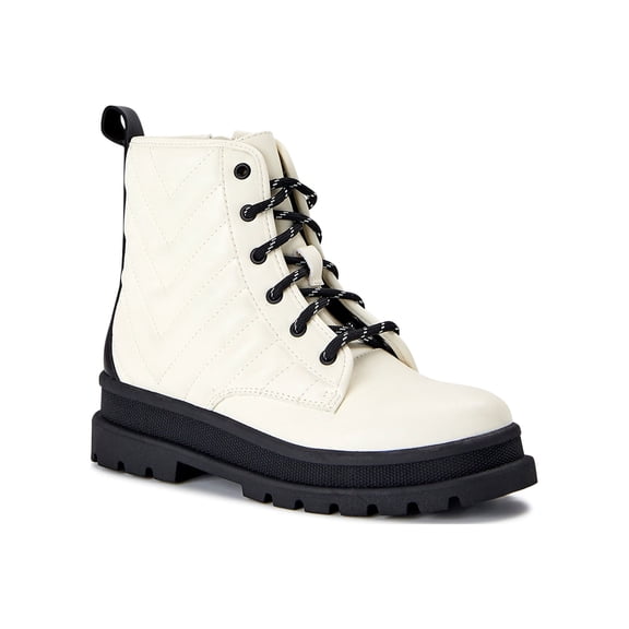 Wonder Nation Little Girl & Big Girl Quilted Combat Boot, Sizes 13-6