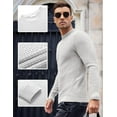 thumbnail image 5 of COOFANDY Men's White Sweater Cable Knitted Sweater Muscle Fitted Sweaters Crew Neck Pullover Knitwear, 5 of 9