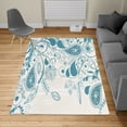 thumbnail image 2 of Paisley Turkish Area Rug, Oriental Motifs with Swirled Branch and Flower Pattern Bohemian Illustration, Soft Carpet for Living Room Decor with Distressed Look, 5.2' X 7.6', Sea Blue, by Ambesonne, 2 of 4