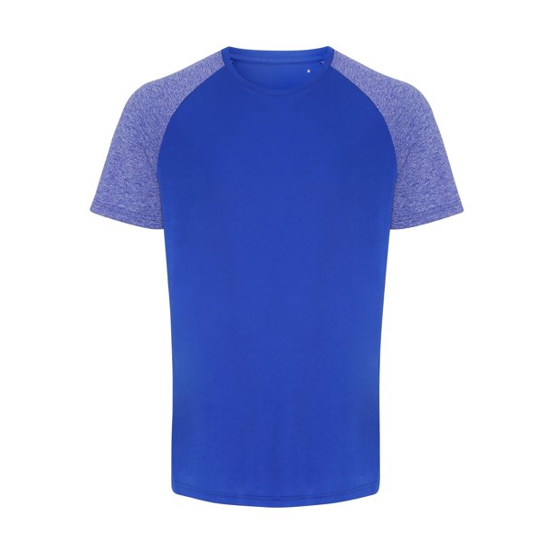 TriDri - Camiseta Contraste de Rendimiento para Hombre (Azul Real, Azul Mezcla)
