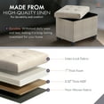 thumbnail image 5 of Ornavo Home Storage Ottoman Small Rectangle Ottoman with Legs, Foot Rest Stool Seat, Load up to 600 LB, for Living Room, Bedroom, Home Office, Dorm - 12 x 16 x 12, Beige, 5 of 7