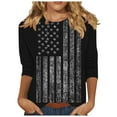 thumbnail image 2 of BLTIBY 2025 Womens Blouse Summer Independence Day Printed Round Neck Short Sleeve Shirts Loose Novelty Graphic T-Shirts Fashion Casual Pullover Tops Multicolor 15 XL, 2 of 5