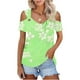 thumbnail image 2 of Camisas de Manga Corta para las Mujeres de Verano Sexy Frío Hombro Suéter Blusa Cuello en V Sólido, Ligero para Diario, 2 of 9