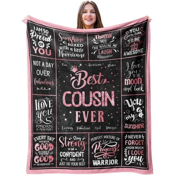 LHSHID Cousin Gift for Women Gifts for Cousins Female Cousin Birthday Gifts Best Cousin Gifts Gifts for Cousin Crew Cool Christmas Cousin Gifts Cousin Gift Ideas Throw Blanket 40"x50"