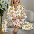 thumbnail image 6 of Honeii Boho Bunny print Women's Pajama Sets Long Sleeve Button Down Sleepwear Nightwear Soft Pjs Lounge Sets-XX-Large, 6 of 7