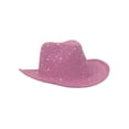 thumbnail image 2 of Glitter Sequin Trim Cowboy Hat - Light Pink, 2 of 2