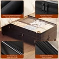 thumbnail image 2 of Under Bed Storage with Wheels, Adjustable Height Underbed Storage Containers, 2 Pack 65L Bins, Heavy-Duty 600D Fabric & Steel Frame for Clothes, Shoes, Bedding, 2 of 9