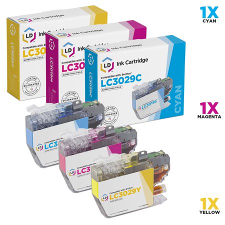 LD Compatible Cartridge Replacement for LC3029 Super High Yield (Cyan  Magenta  Yellow  3-Pack)