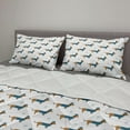 thumbnail image 2 of Dachshund Comforter & Sham Bedding Set, Winter Cartoon Sausage Dog in Pullover and Snowflakes, 3 pcs Duvet Set Microfiber Filling Quilt, 5 Sizes, Ginger Dark Turquoise, by Ambesonne, 2 of 4
