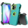 thumbnail image 5 of Xhy iPhone 14 Pro Max Case with Belt Clip Holster and Screen Protector Military Grade Heavy Duty 3 in 1 Shockproof Armor Durable Detachable for iPhone 14 Pro Max 6.7 inch 2022 Phone - Green+Yellow, 5 of 6