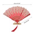 thumbnail image 2 of Unique Bargains Lucky Cloud Pattern Folding Fan 1 Pc for Summer Events Decorations Red, 2 of 5