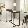 thumbnail image 4 of Bar Table, Pub High Top Table with Black Metal Base and Vintage Textured Top, 4 of 8