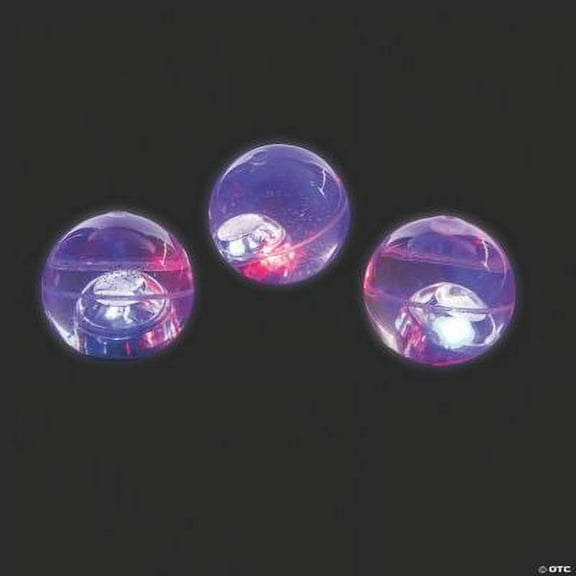 Light-Up Glitter Bouncy Balls, Birthday, Toys, 12 Pieces