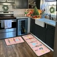 thumbnail image 5 of Nutcrackers Merry Christmas Kitchen Rugs Set of 2, Pink Nutcracker Christmas Decor, Merry Xmas Rug Winter Mats, Xmas Decorations for Home, Low-Profile Kitchen Floor Mat (Pink, 17"x47"+17"x30"), 5 of 6