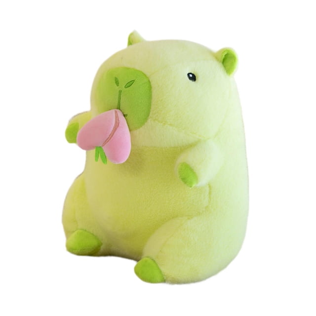 Animal de peluche de , muñeco de de peluche, decoración del hogar, juguete de peluche de suave para niños y niñas, regalos Carpincho melocotón verde