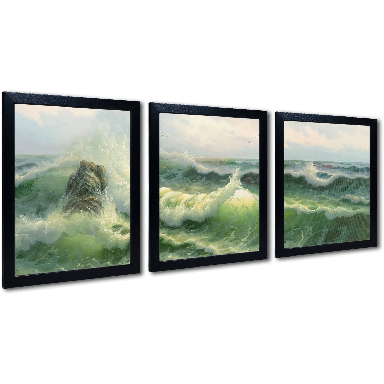Trademark Fine Art "Waves II" by Rio 3-Piece Multi-Frame Set