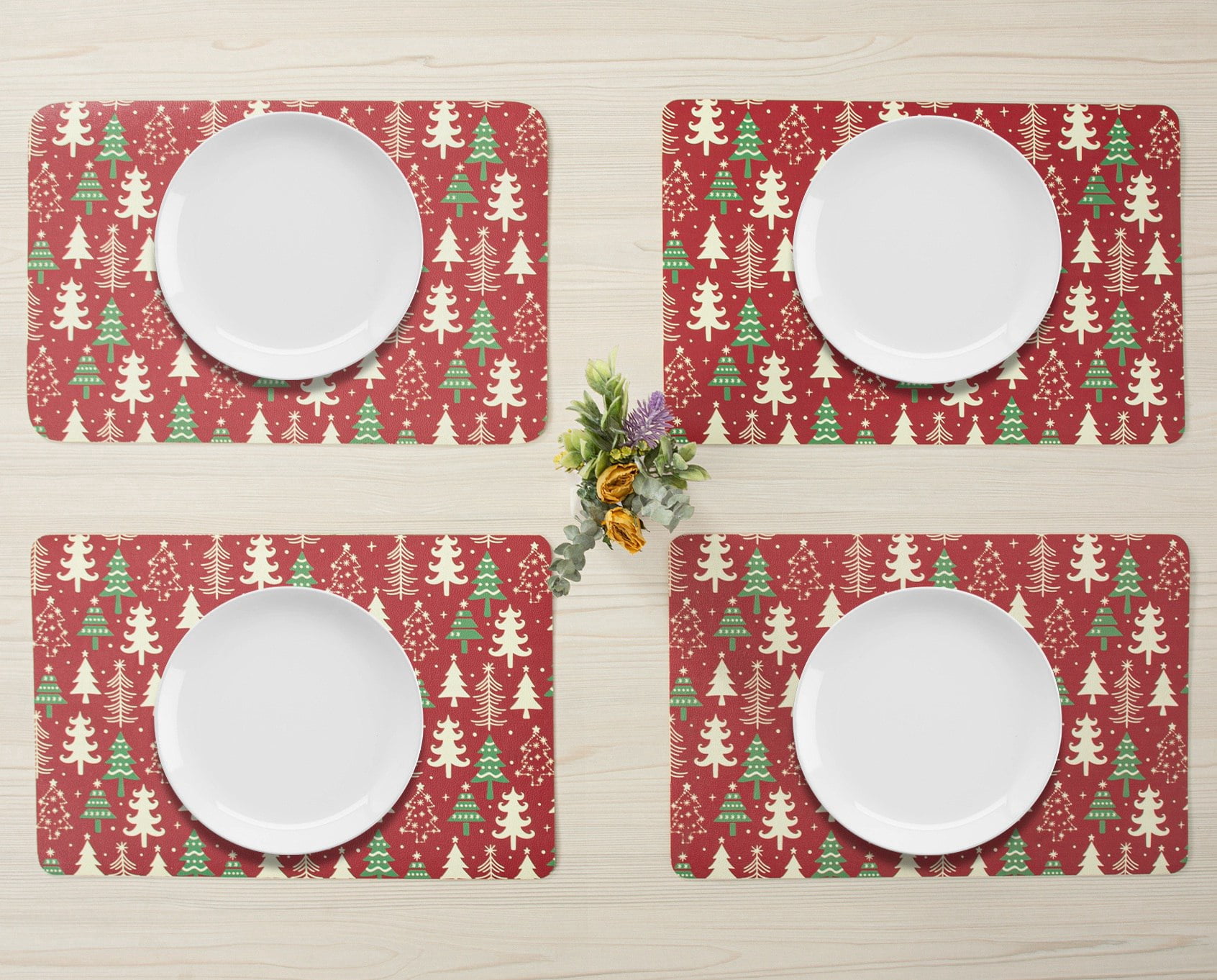 RAY STAR Placemats Set of 4, Vinyl Washable Wipeable Place Mats-12inx18in, Heat Resistant Waterproof Place Mat