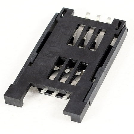 Unique Bargains Plastic Lid 6 Pin SIM Card Socket Connector for Cell Phone PCB Board