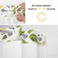 thumbnail image 2 of No Hook Shower Curtain with Snap in Liner, Watercolor Lemon Flower Leaves Waterproof Bath Curtain Double Layers with See Through Top Window, Spring Fruit Floral on White Hotel Shower Curtains 60x72in, 2 of 9