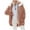 Orange, variant on Sherpa Fleece Winter Coats for Women Full Zip Up Hoodie Plush Fluffy Jackets Loose Casual Warm Shaggy Sweatshirts (XL, Brown)