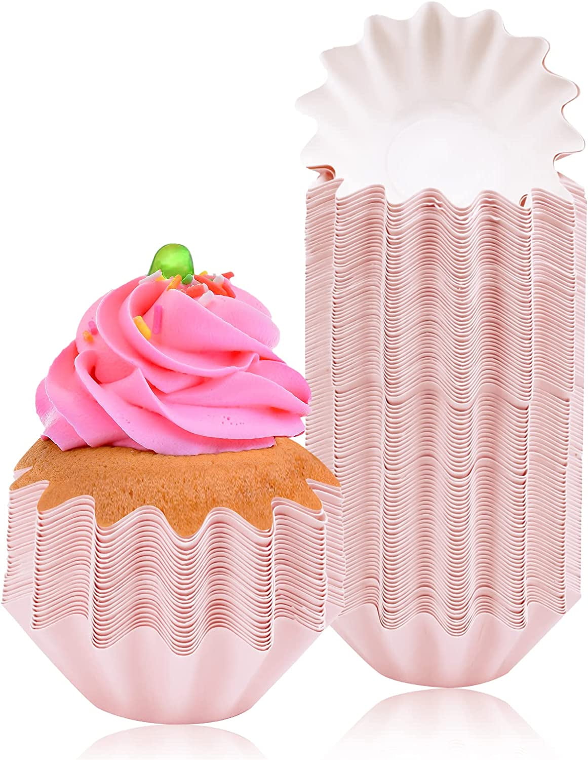100 PCS Brioche Paper Cup Baking Cups Cupcake Liner Greaseproof Coated