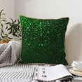 thumbnail image 6 of Susaid Green Sparkling Print Velvet Throw Pillow Covers Home Art Deco Pillowcase Square Pillow Case Cushion Cover for Bed Sofa Living Room Car Indoor and Outdoor-16"x16", 6 of 8