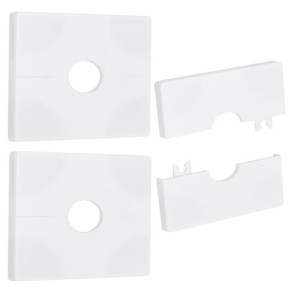 1set 3pcs ABS Plastic Air Conditioner Wall Hole Cover Square White 86x86x7.5mm Hole: 22mm