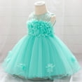 thumbnail image 3 of Kiijoy Girls Flower Lace Sleeveless Party Dress Wedding Princess Dress Pageant Gown, Sizes 0-24M, 3 of 5