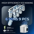 thumbnail image 3 of Simzlife 26 lbs/24H Countertop Ice Maker Machine, 9 Bullet-Shaped Ice in 6 Min, Auto-Cleaning, 3 of 10