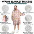 thumbnail image 5 of Wearable Oversized Blanket,Pink Checkered Cow Pattern Wearable Blanket Hoodie for Adults,Cozy Hooded Blankets with Super Pockets,Super Warm Fuzzy Pullover for Women & Men, 5 of 6