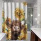 thumbnail image 3 of Cortina de ducha Highland Cow Sunflower impermeable 180 x 200 cm, 3 of 3