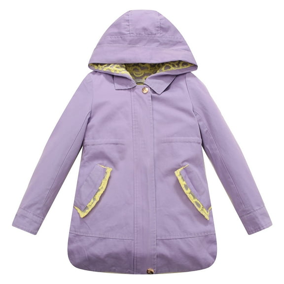 Richie House Girls' Hooded Jacket With Contrasting Trims And Lining RH1676